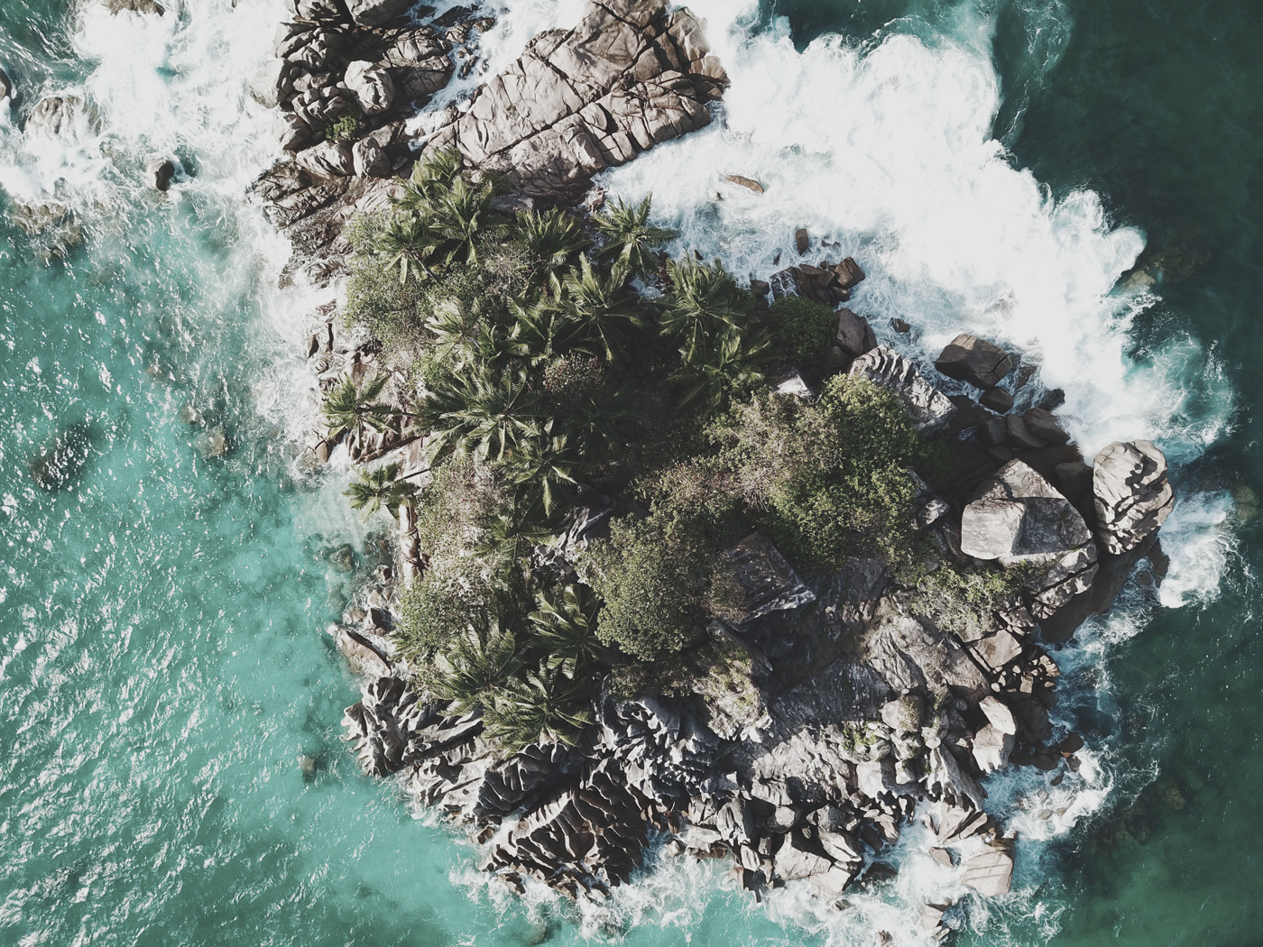 Granitfelsen-Insel auf den Seychellen