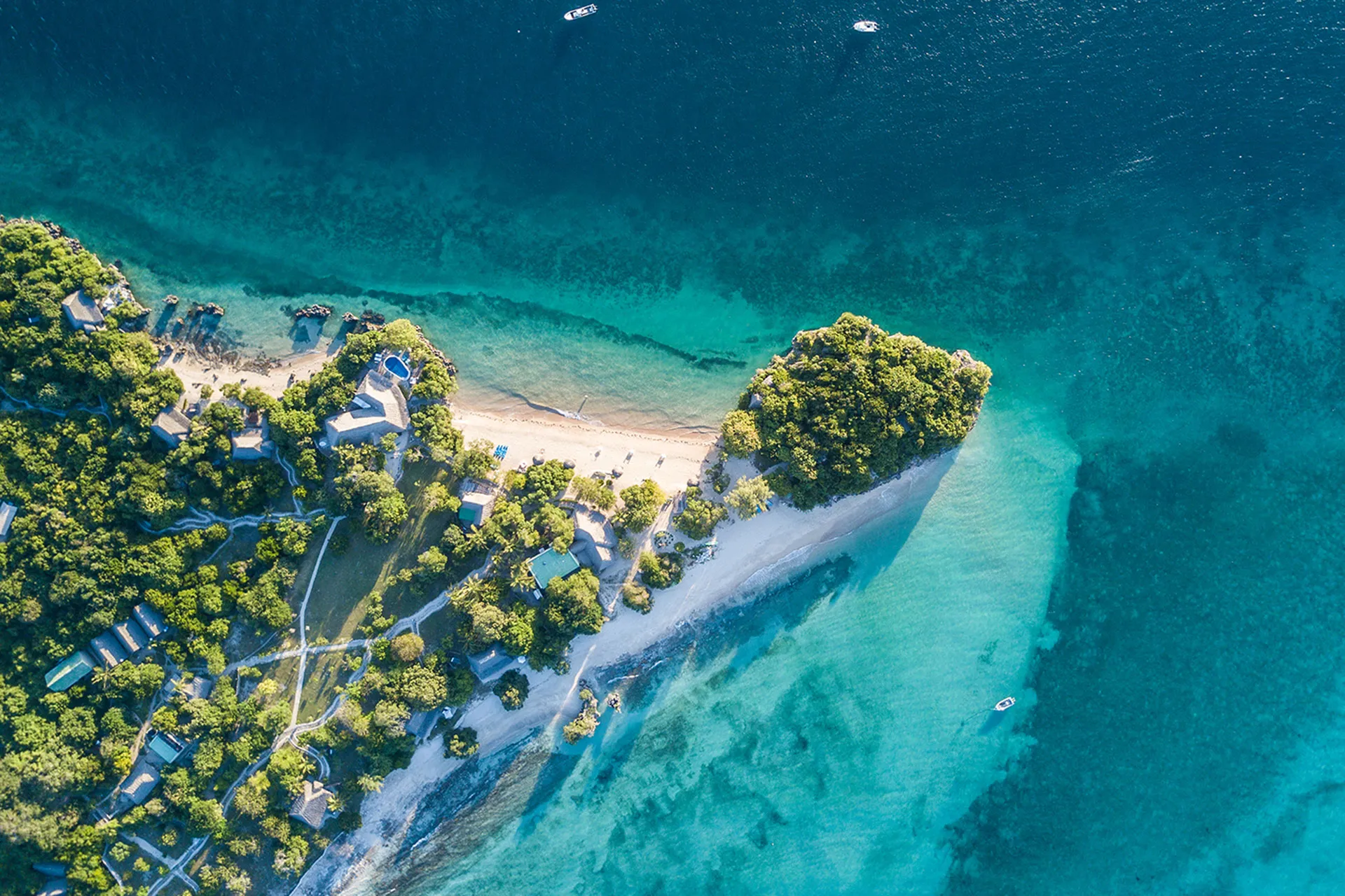 Drohnenbild eines Inselabschnittes