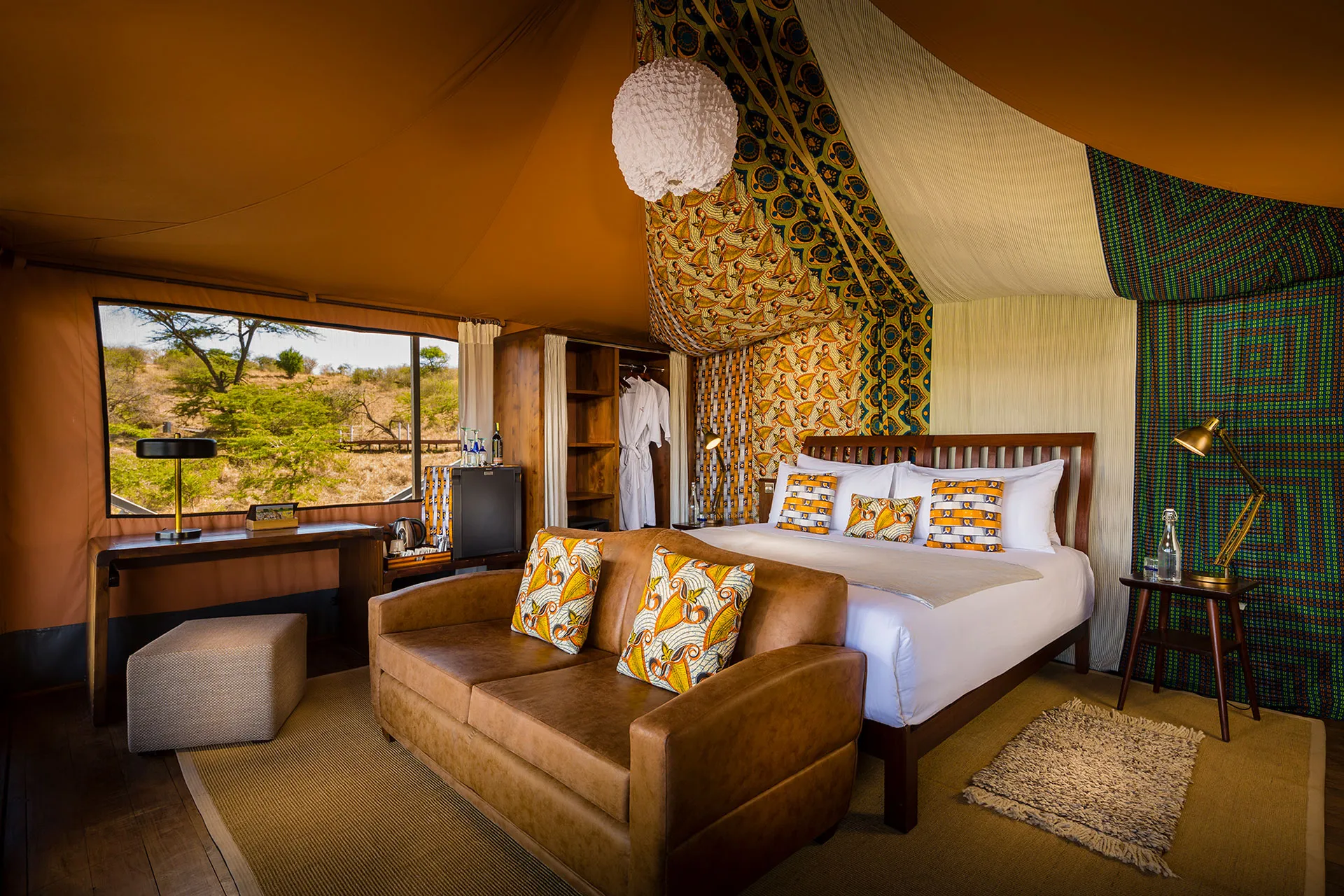 Blick in luxuriöses Safari Zelt