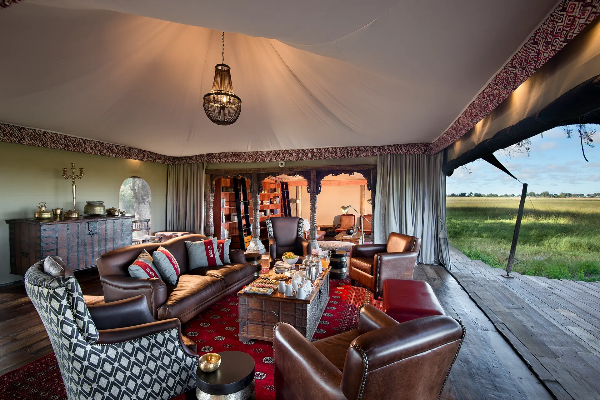 Wohnbereich eines Safari Zeltes