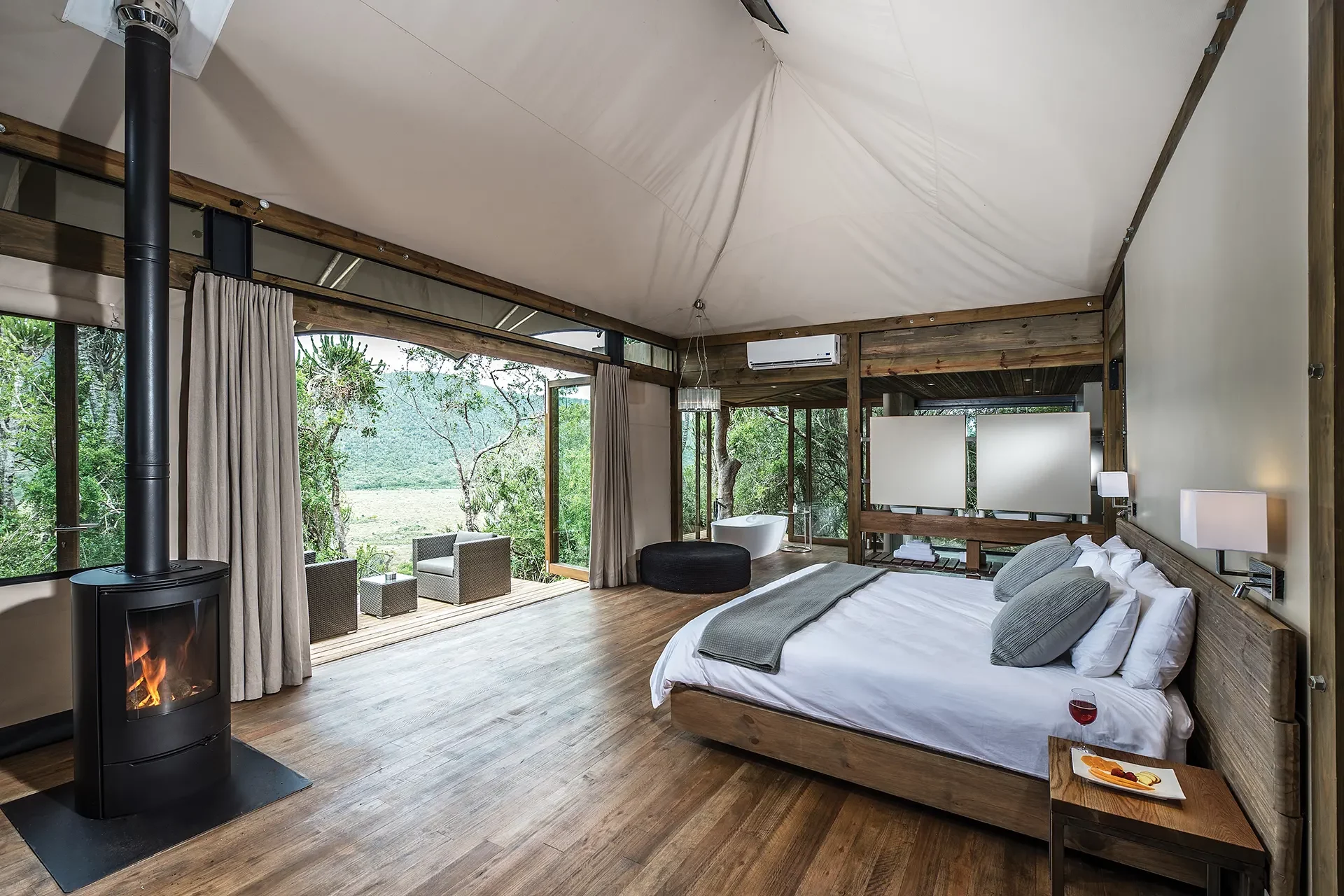 Schlafzimmer eines Safari Zeltes