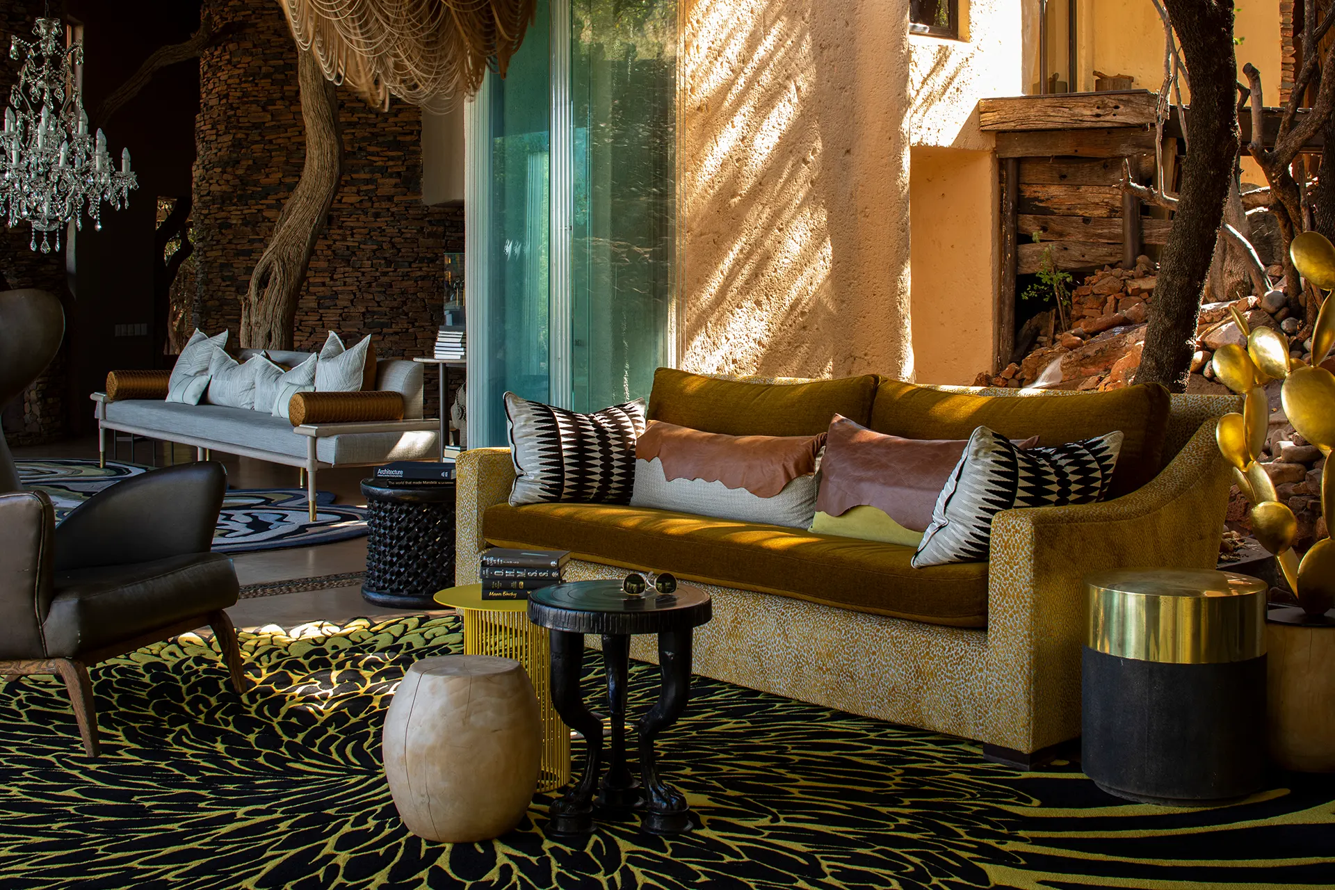 Designer Sofa in einer Safari Lodge