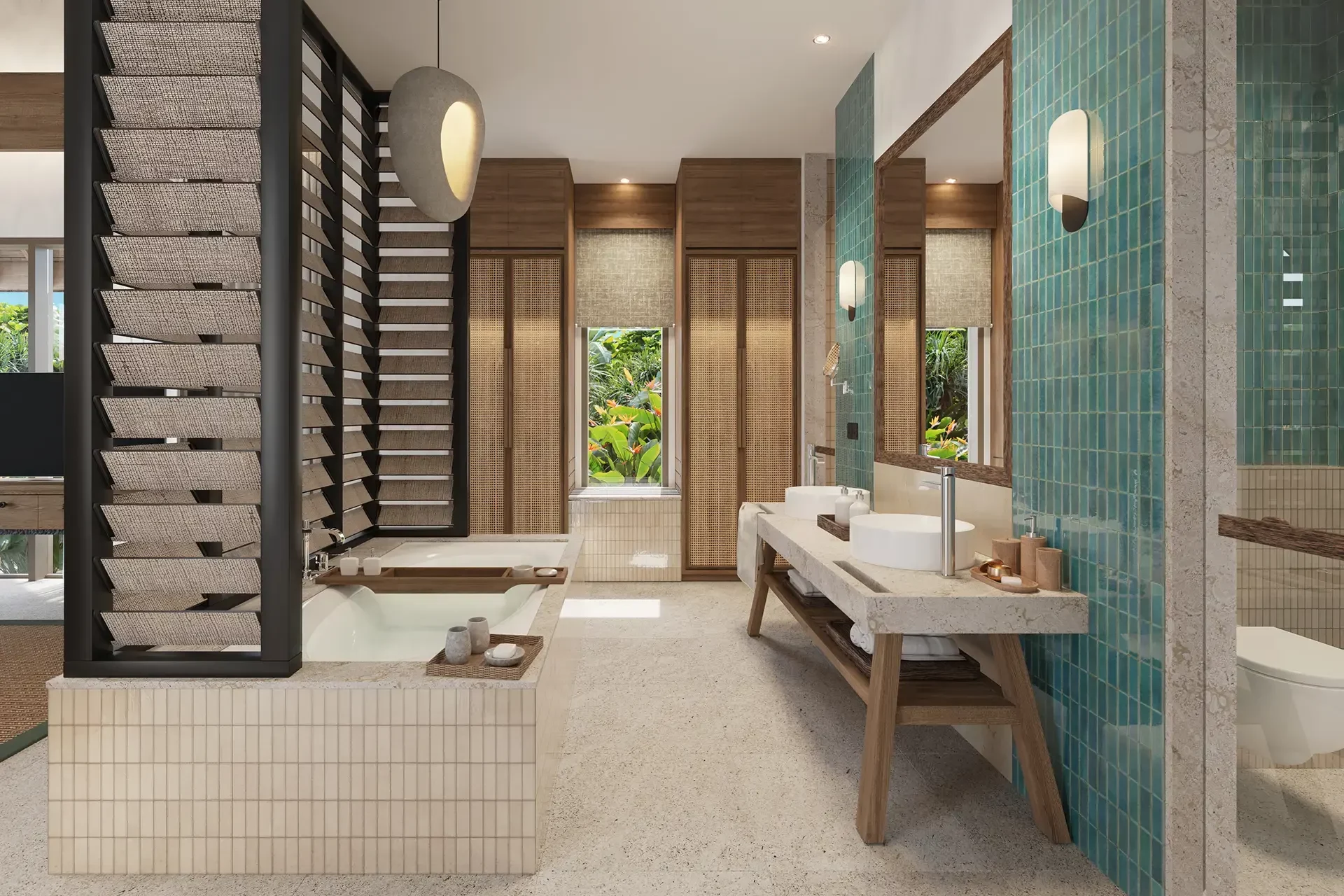 Großes Badezimmer in modernem Design