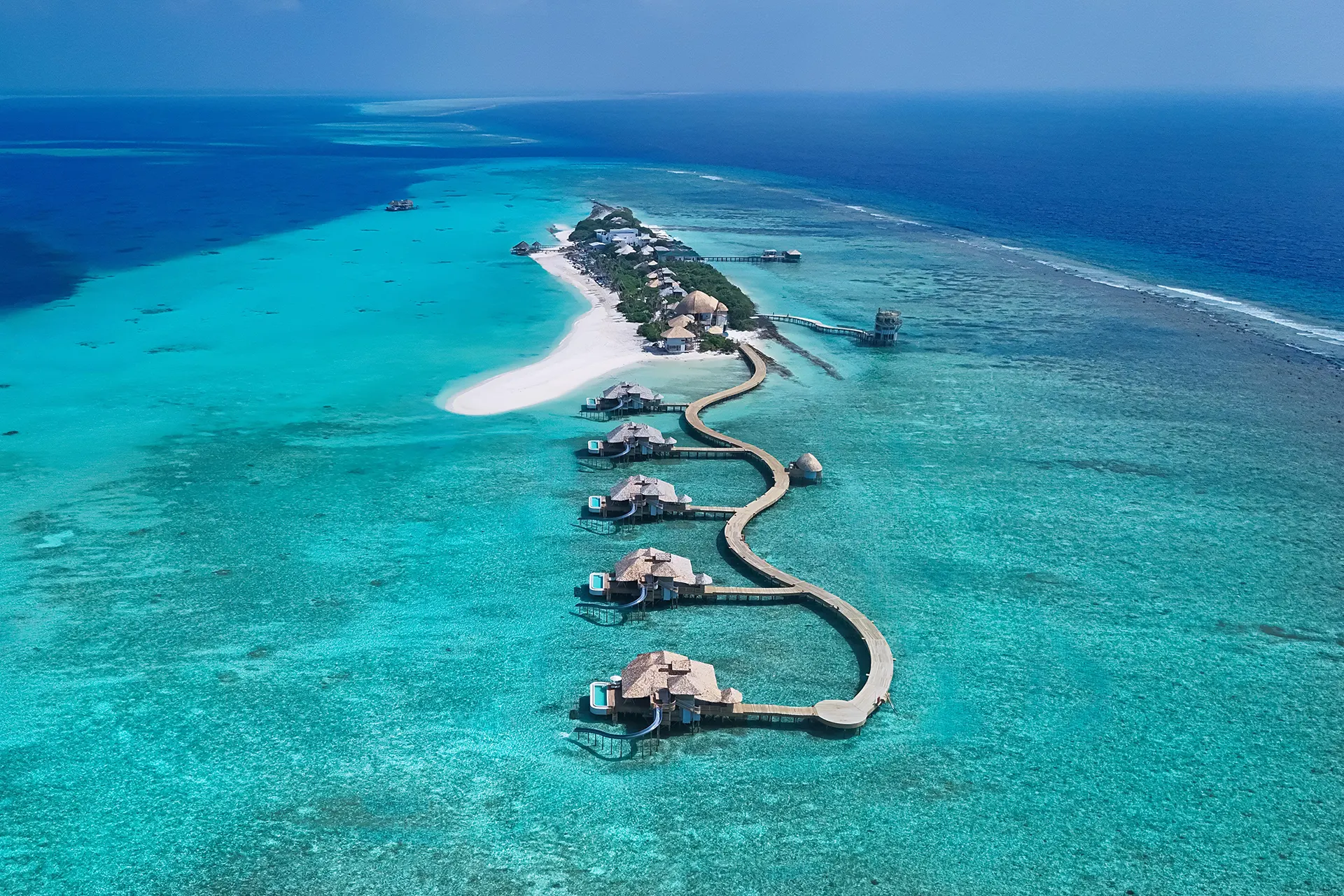 Maledivische Insel Soneva Secret von oben