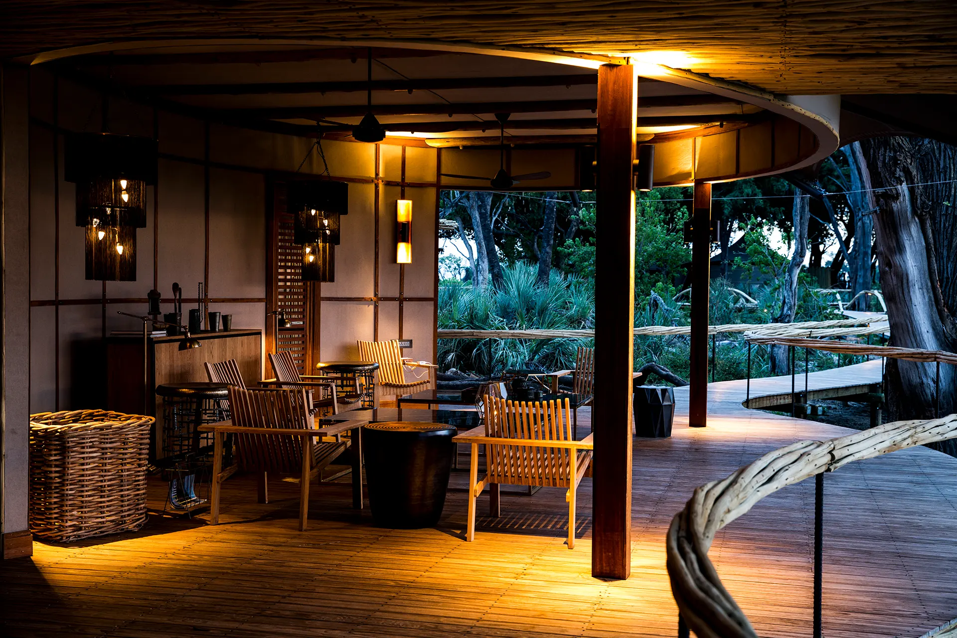 Lounge Bereich einer Safari Lodge